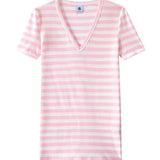 WOMENS' V-NECK STRIPED T-SHIRT