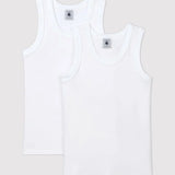 2 PACK BOYS' WHITE SINGLETS
