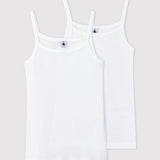 2 PACK TEEN GIRLS' WHITE SINGLETS