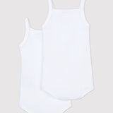 2 PACK BABY GIRLS' WHITE SINGLET BODYSUITS
