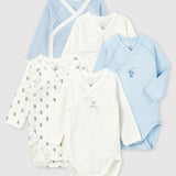 5 PACK BABIES' CROSSOVER L/S BODYSUITS
