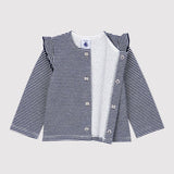 BABY GIRLS' TUBE KNIT STRIPED CARDIGAN