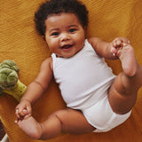 2 PACK BABY GIRLS' WHITE SINGLET BODYSUITS