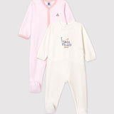 2 PACK BABIES' VELOUR ROMPERS