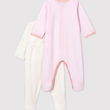 2 PACK BABIES' VELOUR ROMPERS