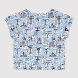 GIRLS' PARIS PRINT BLOUSE