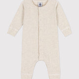 BABIES' RIBBED FOOTLESS ROMPER