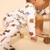 BABIES' WARM ANIMAL PRINT ROMPER
