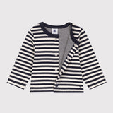 BABIES' STRIPY TUBE KNIT CARDIGAN