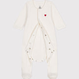 BABIES' VELOUR HEART ROMPER
