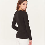 WOMENS' CREW L/S T-SHIRT - BLACK