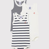 3 PACK BABIES' ICONIC SINGLET BODYSUITS