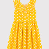 GIRLS' POLKADOT LINEN DRESS