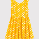 GIRLS' POLKADOT LINEN DRESS
