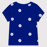 GIRLS' SPOTTY LINEN BLENDED T-SHIRT