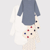 5 PACK BABIES' HEART L/S BODYSUITS