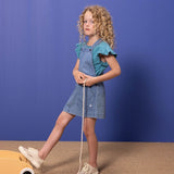 GIRLS' LIGHT DENIM PINAFORE